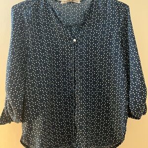 Navy Polka Dot Blouse